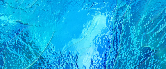 Christmas art background. Blue blur color glass. Night sky. Christmas color light. Stained glass windows. Blurred winter template for cards, flyer, poster, banner. Merry Christmas! Happy New Year!