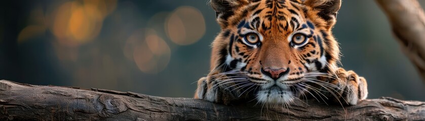 Obraz premium The Untamed Charm of a Tamed Tiger A Look at Wildlife Domestication and the Bond Between Man and Beast