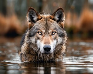 Fototapeta premium Wolf as a Pet Can You Domesticate a Wild Animal Learn About the Challenges and Rewards of Taming a Wolf, Including Its Unique Personality and Training Needs Discover How to Build a Strong Bond with