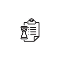Project time line, task deadline line icon. Editable icon.