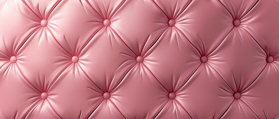 Fototapeta premium Leather texture surface with luxury seamless sewing thread diamond square shape pattern in pink color for background.Generative AI