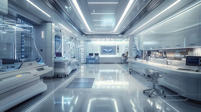 Sleek design and cutting-edge technology define a modern, high-tech laboratory.
