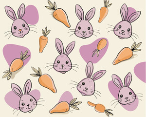 cute rabbit seamless pattern v4