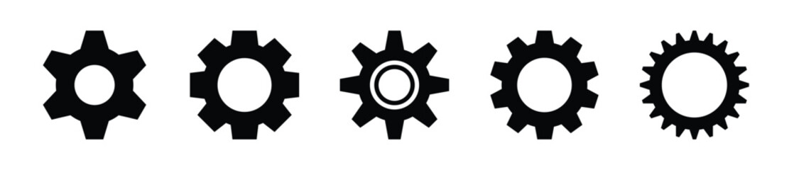 Gear icon set. Gear , cogwheel, setting icon element set - Vector