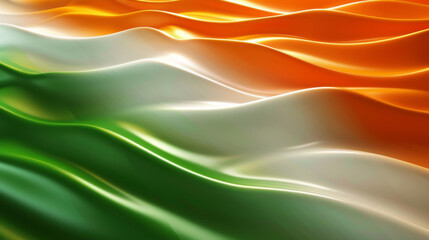 Naklejka premium Abstract wavy background with colours of Indian tricolour flag. Independence Day concept 