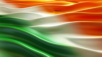 Abstract  wavy background with colours of Indian tricolour flag. Independence Day concept	