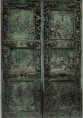 old wooden door with knocker