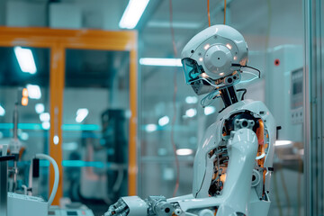 Robot Workers In Factory