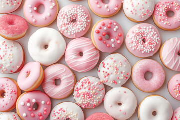  pink sweet delicious donuts