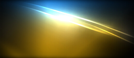 Neon glowing circle rays, light round lines in the dark, planet style neon wave lines. Energetic electric concept design for wallpaper, banner, background