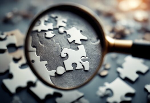 missing information puzzle magnifier piece info datum communication research cognition baseline notification message notice