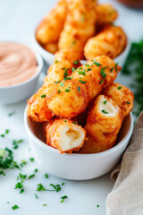 A bowl of fried food with a white napkin on top