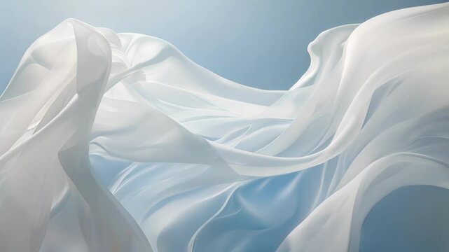 As the gentle breeze blows across the stage delicate silk fabric glides and flutters creating a mesmerizing sight.