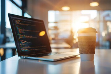 Keyboard with code snippets and sticky notes around, with a monitor displaying a debugging screen