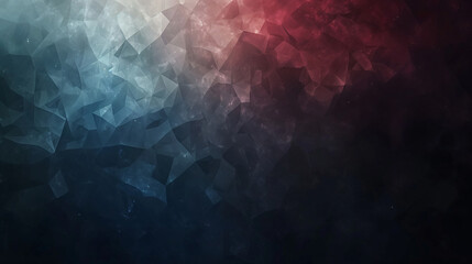 a horizontal wallpaper with blue, white and red semitransparent crystalline shapes on the top left side and little bit on the top right side aswell