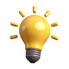 light bulb concept 3d cartoon style illustration