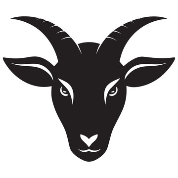 recommend clip art: Goat head black silhouette