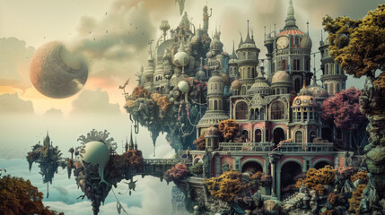 Fototapeta premium Intricate surreal fantasy composition