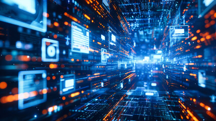 Global connections and data transfer concept background