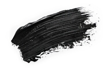 Vibrant black Paintbrush Stroke, Brushstroke Texture, Paint Smear Isolated on White Backdrop