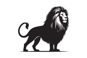 Fototapeta premium Lion Silhouette vector on White Background.