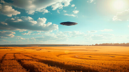 UFO, flight, levitation, fantasy, field, city, attack, beam, laser, aliens, invasion,