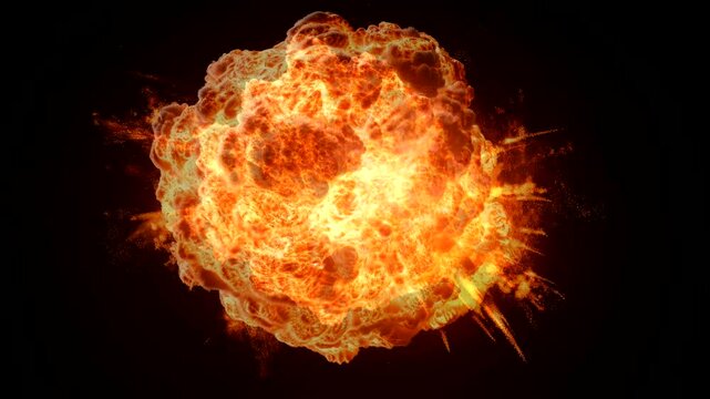 fireball exploding on black background video animation background Seamless looping time-lapse 4k quality