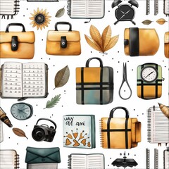 Back to School seamless tiled texture wallpaper