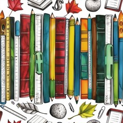 Back to School seamless tiled texture wallpaper