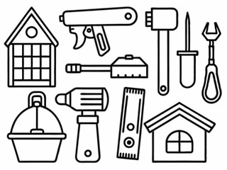DIY and home improvement, set of tools for your design, tools icon set, set of icons for design, set of house icons