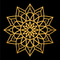 Illustration of a golden color mandala   