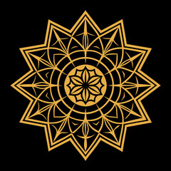 Illustration of a golden color mandala   