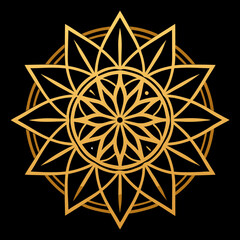 Illustration of a golden color mandala   