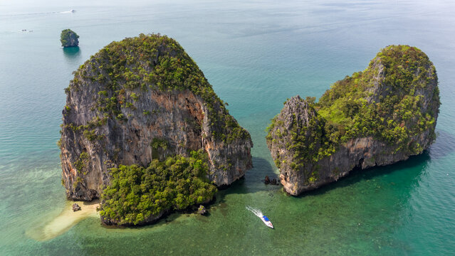 Ko Rang nok island at Krabi , this island is in front of Phra Nang Beach