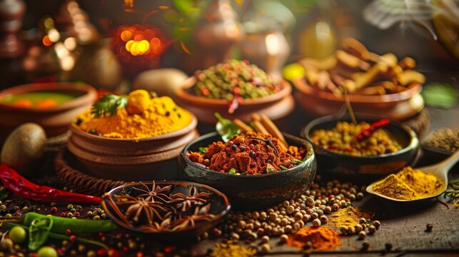 The aroma of spices hot from Indian curry dishes creates a captivating atmosphere