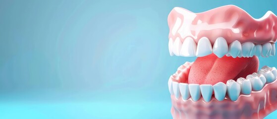 The teeth model in the display is used to educate patients about proper dental hygiene and the benefits of regular dentist visits for optimal health Sharpen banner template with co