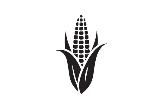 recommend clip art: silhouette of corn, corn icon, Concept for organic products label