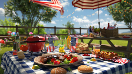 patriotic picnic, barbecue