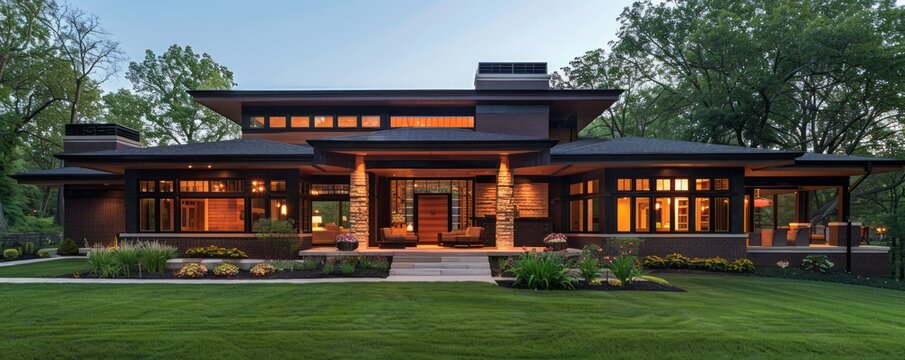 Prairie-style home with a spacious, airy feel.