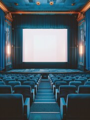 Fototapeta premium Empty Theater with Blue Seats