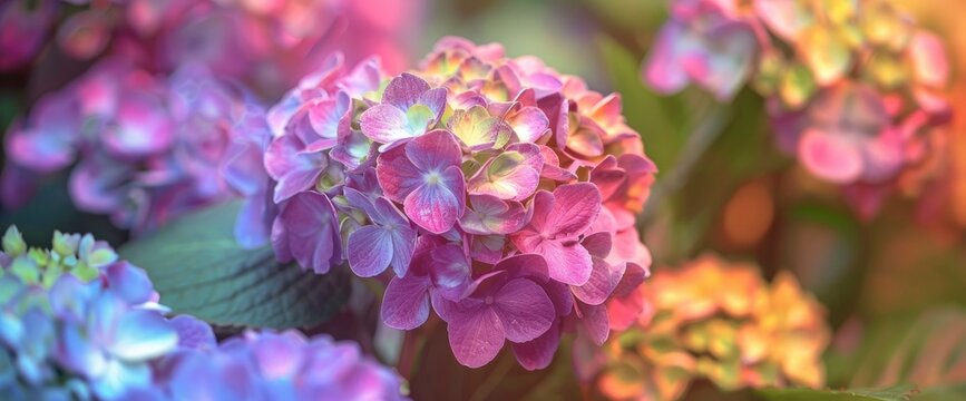 Close-up view of hydrangeas by the mountains in Northern Blossoms Garden at Atok, capturing vibrant colors