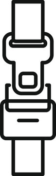 recommend clip art: Line art icon of a seat belt buckle fastened, emphasizing the importance of safety during travel