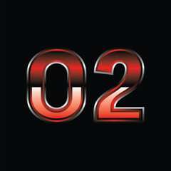 Number 02 Modern Geometric Creative Icon Design Template Logo