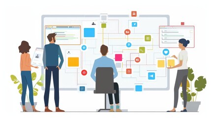 A collaborative project management tool integrated with social media, allowing teams to share updates, assign tasks, and track progress in real-time.