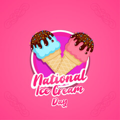 National ice cream day vector illustration for greeting card, poster and banner