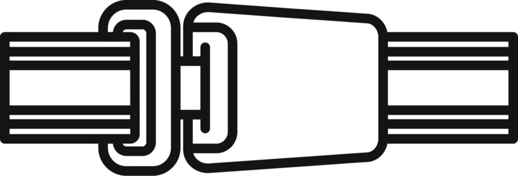 recommend clip art: Simple line art image of a seat belt buckle fastened, emphasizing the importance of safety