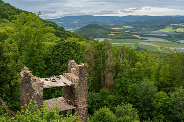 Egerberk castle ruin nearby the town of Kl&aacute;&scaron;terec nad Ohř&iacute;, Czech Republic