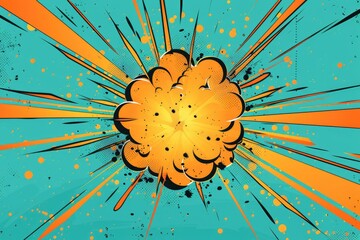 Cartoon Explosion Blue Background