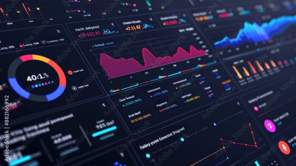 Poster a dynamic social media dashboard displaying real-time analytics on engagement, follower growth, and 