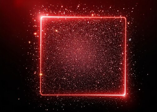 red square glowing neon sign